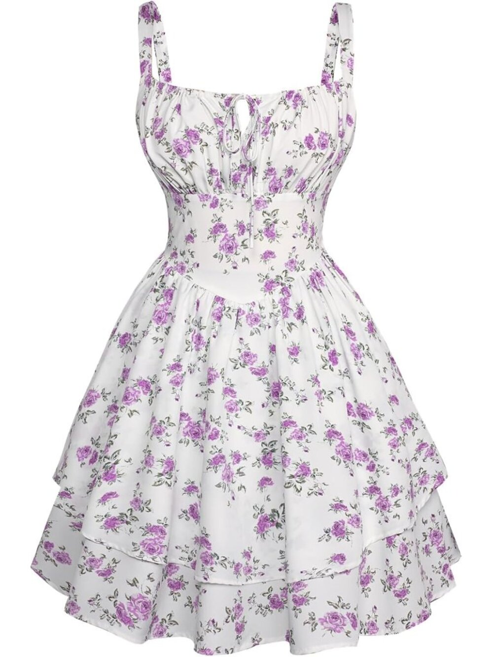 Floral Mini Corset Dress Women Teens Sundress with Pockets